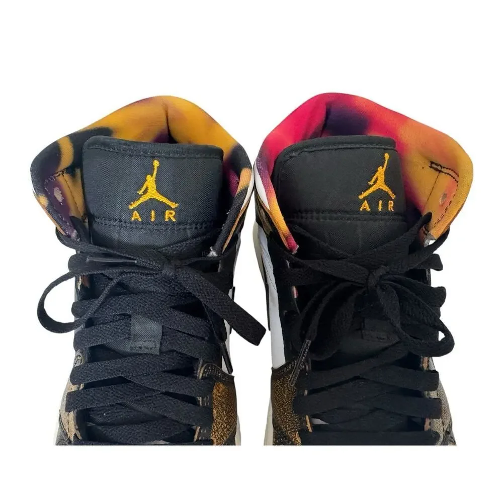 NIKE AIR JORDAN 1 Mid SE Retro Wear Away Taxi Shoes Black/White/Sail Men’s 7.5